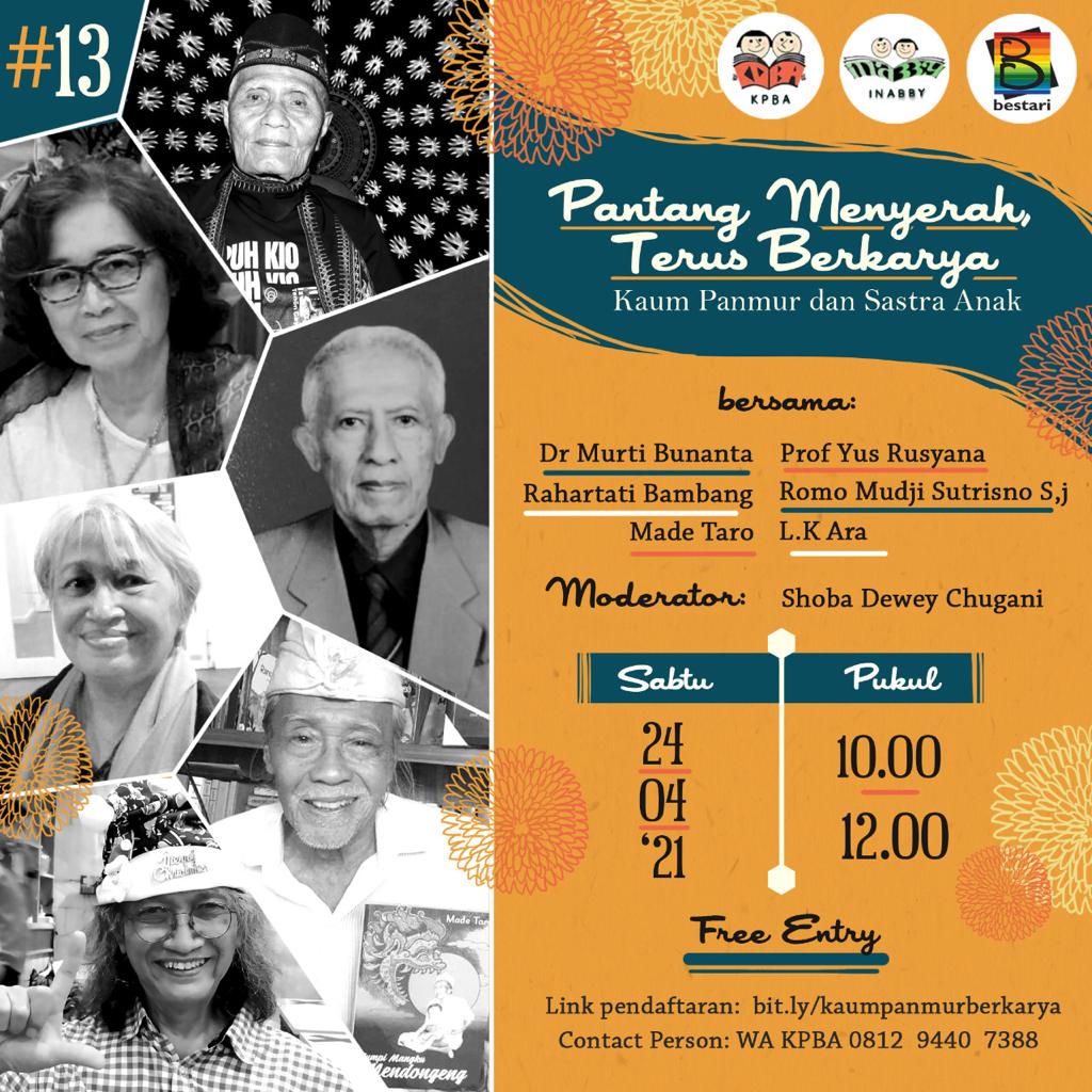 Webinar Pantang Menyerah Terus Berkarya Kaum Panmur dan Karya Anak | 24 April 2021